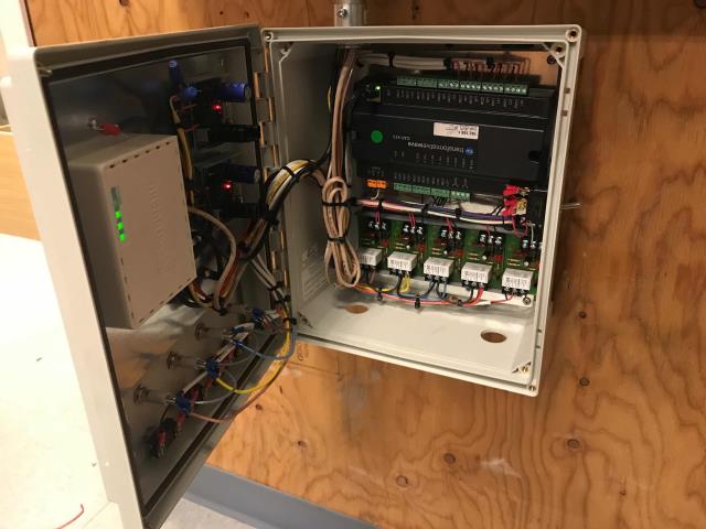 RESSAC technician responded to a call from a clothing retailer in the Northridge Mall in Salinas, CA. Tech needed to resolve a power usage issue between the lighting and the EMS system. He found that the emergency lighting override switch was in the ON position. Troubleshooted with T-Wave, found connections not communicating via the controller. Switching wiring from U17 to &18, cycled the emergency override to auto and restored communication. Will need to return to replace a faulty controller, but lighting issue should be resolved now.