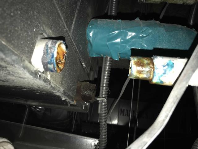 Santa Monica, California: RESSAC technician returned to a casual designer and retailer to perform approved work on their Mitsubishi split air conditioner. The condensate line had been damaged, so the technician replaced the damaged line and tested for any leaks. System draining well again. 