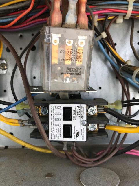 Received an ER request from a mobile provider in Lancaster, CA. Their #2 ICP air conditioner was down upon arrival. Upon inspection found unit with a chattering cubical relay that will need to be replaced. Went to local parts house to source but was not available. Will order parts to ship.