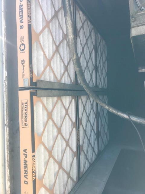 Glendale, CA - RESSAC technician returned to surgery center in Glendale California, to turn the system back on after it had defrosted overnight. Brought filters to replace over recovery room, also spray cleaned the evap coil and adjusted the fan belt. Coil is getting a steady covering of fine dust from nearby remodel, may need another coil cleaning in near future. Glendale, CA - RESSAC technician returned to surgery center in Glendale California, to turn the system back on after it had defrosted overnight. Brought filters to replace over recovery room, also spray cleaned the evap coil and adjusted the fan belt. Coil is getting a steady covering of fine dust from nearby remodel, may need another coil cleaning in near future.