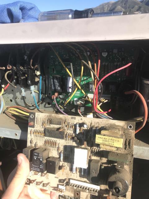 Returned to a tech company in Montrose, California, to complete approved work on their #2 ICP package air conditioner. Technician brought parts and replaced the faulty control board. Ran and cycled unit, reprogrammed thermostat. Site cooling and heating well again.