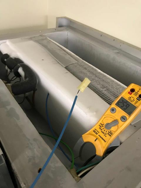 Glendale, CA - Returned to a weight loss center in Glendale, California, to work on a Traulsen freezer. The unit had a frozen evaporator due to faulty coil and cabinet sensors. Let coil defrost, replaced both sensors, adjusted pitch of drain pan. Freezer back up and running. Glendale, CA - Returned to a weight loss center in Glendale, California, to work on a Traulsen freezer. The unit had a frozen evaporator due to faulty coil and cabinet sensors. Let coil defrost, replaced both sensors, adjusted pitch of drain pan. Freezer back up and running.