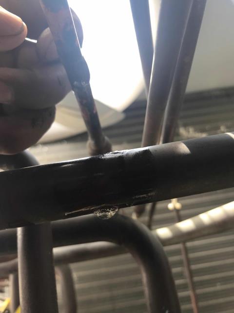 Our Victorville, California, area technician returned to a cash advance shop to complete approved HVAC repairs. Their ICP package system had dirty filters, a cracked belt, and a bad contactor. Unit also had a refrigerant leak on the second stage that the technician located and repaired. Washed condenser coils while onsite. Unit working normally now.