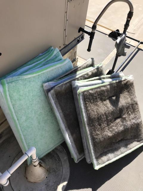 A home goods store in Antioch, California, was scheduled today for AC maintenance. Tech completed checklist, changing all filters and belts. All components inspected. No items to report, PM complete.