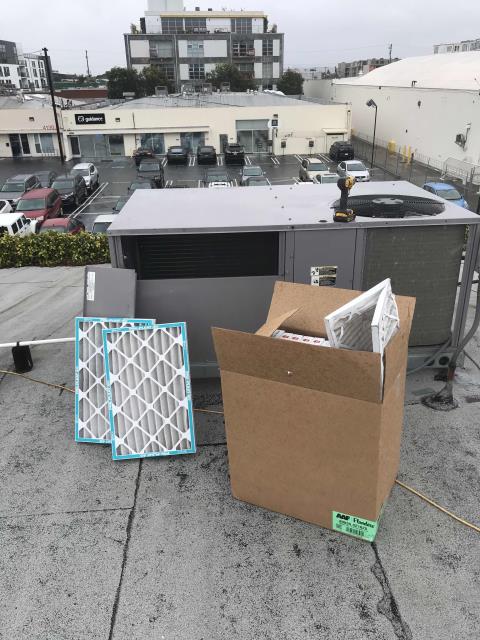 Dispatched our Marina del Rey area HVAC technician to perform preventative maintenance on their a/c units.  Technician replaced filters and inspected all electrical, coils, motors. Units are older but functional. Coils need to be washed. Will quote for chemical cleaning.