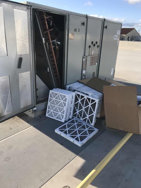 Winter quarter a/c maintenance scheduled for a sporting goods store in San Joaquin County. All belts, electrical, fan blades and motor parts were inspected. AC filters swapped out. Heating and cooling tested. Site has six newer units, working well and no problems to report.