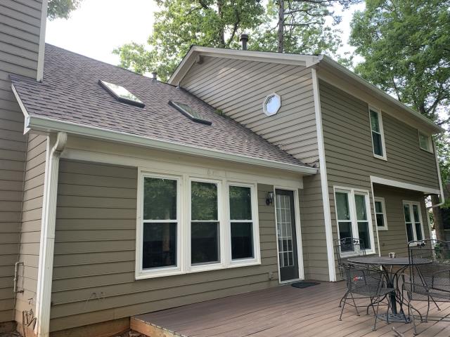 We replaced the gutters and roof on a house in Stone Mountain, Ga.
