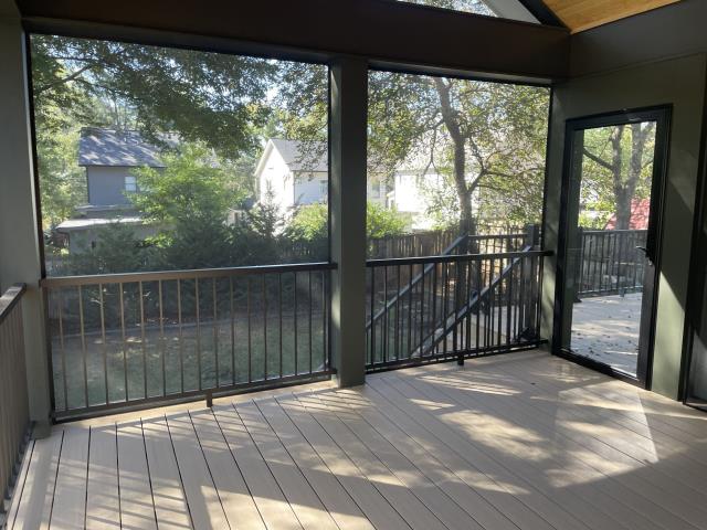 We replaced the deck on a house in Atlanta, Ga with a new deck and partial roof over/ screened in deck. 