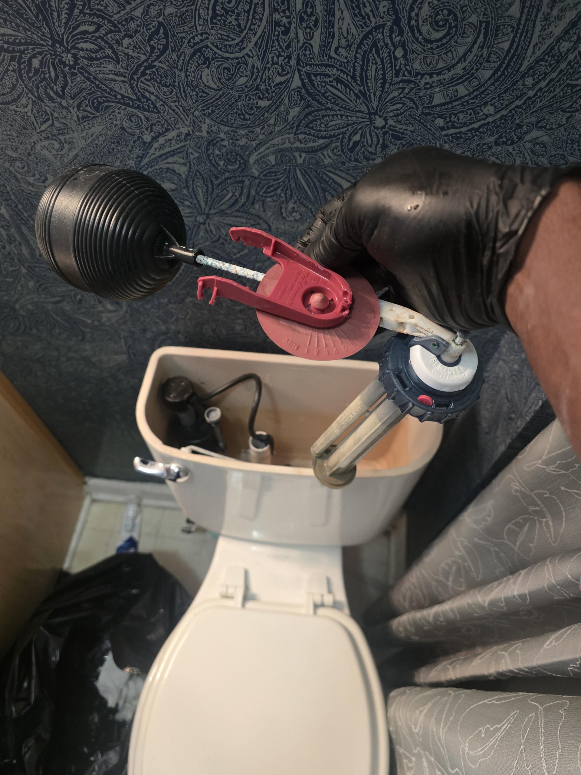 I successfully completed a comprehensive plumbing service, replacing three toilet fill valves and flappers, and installing new braided supply lines in the powder room, left bathroom, and right bathroom to ensure proper flushing and prevent leaks. I also reinstalled the lavatory sink P-trap and pop-up assembly for optimal drainage. Additionally, I cleaned the powder room sink drain and cleared the left bathroom tub drain to enhance flow and prevent future clogs. The kitchen sink drain was snaked to remove buildup and restore proper drainage. After completing all tasks, I tested all fixtures, confirming everything is functioning correctly with no leaks observed.