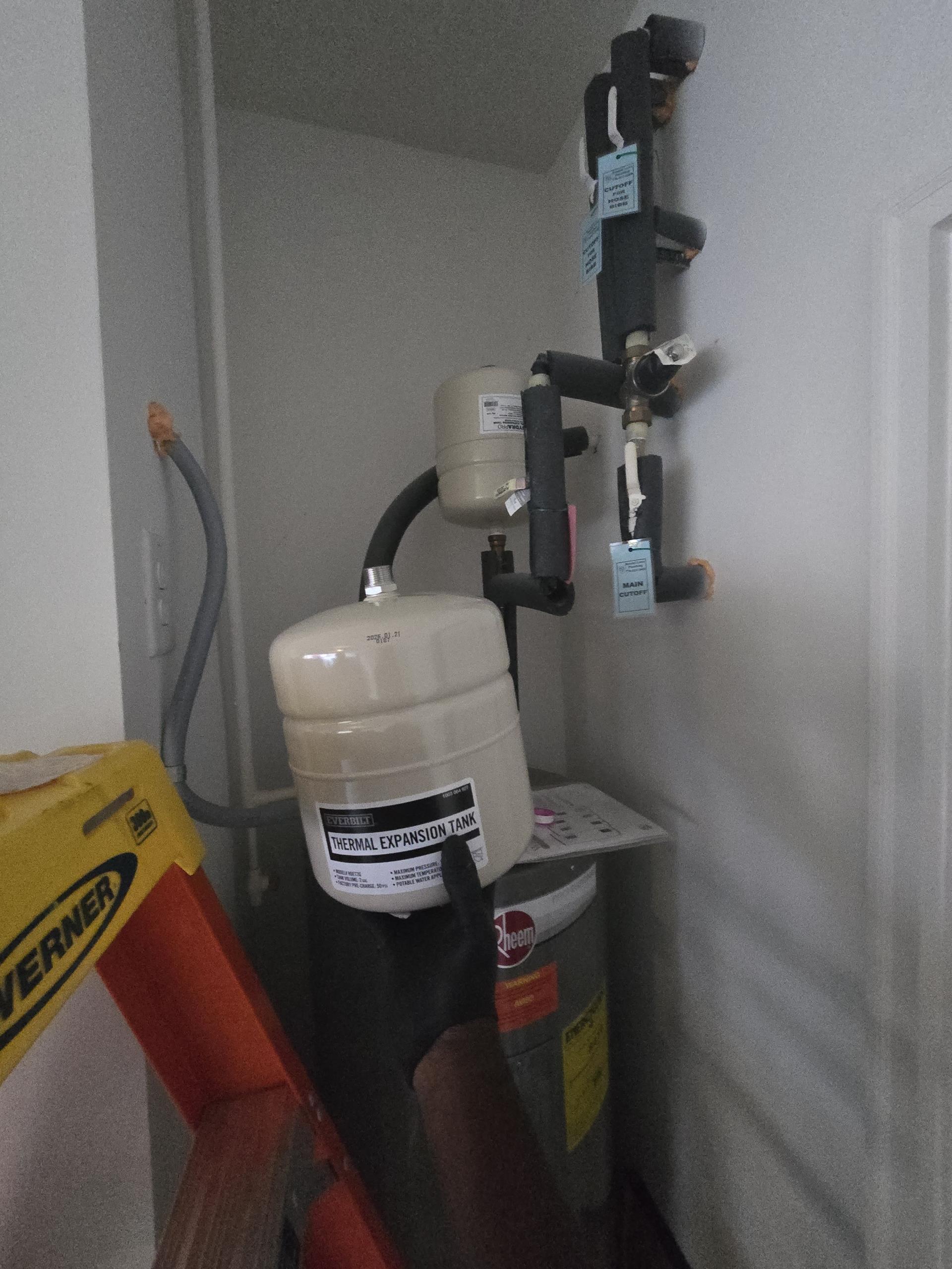 I performed a thorough tank water heater flush, meticulously removing heavy sediment buildup to restore efficiency and extend the unit's lifespan. This process enhances hot water performance and prevents costly breakdowns. Additionally, I installed a thermal expansion tank to safeguard the plumbing system from high water pressure and thermal expansion issues. I checked the home water pressure to ensure it met safe operating standards and plumbing regulations. After turning the water back on, I conducted a comprehensive system test, confirming no leaks were present. The water heater is now operating efficiently and safely, ensuring reliable hot water supply. Regular professional maintenance is advised to prevent damage and prolong equipment life.