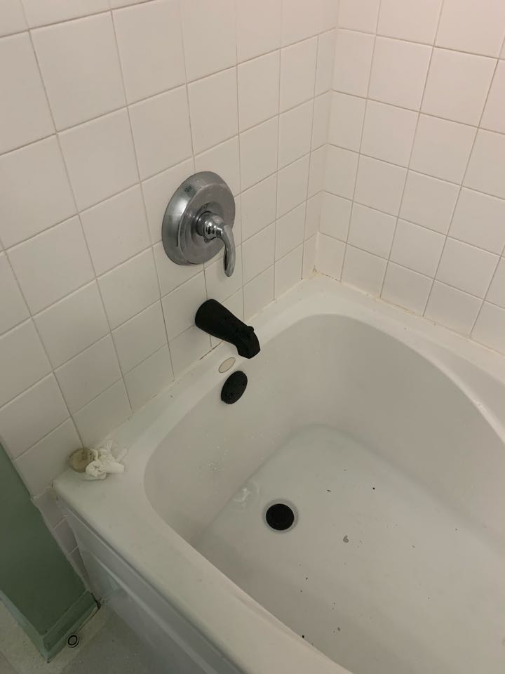 Repair a bathtub drain that was leaking into the ceiling below.