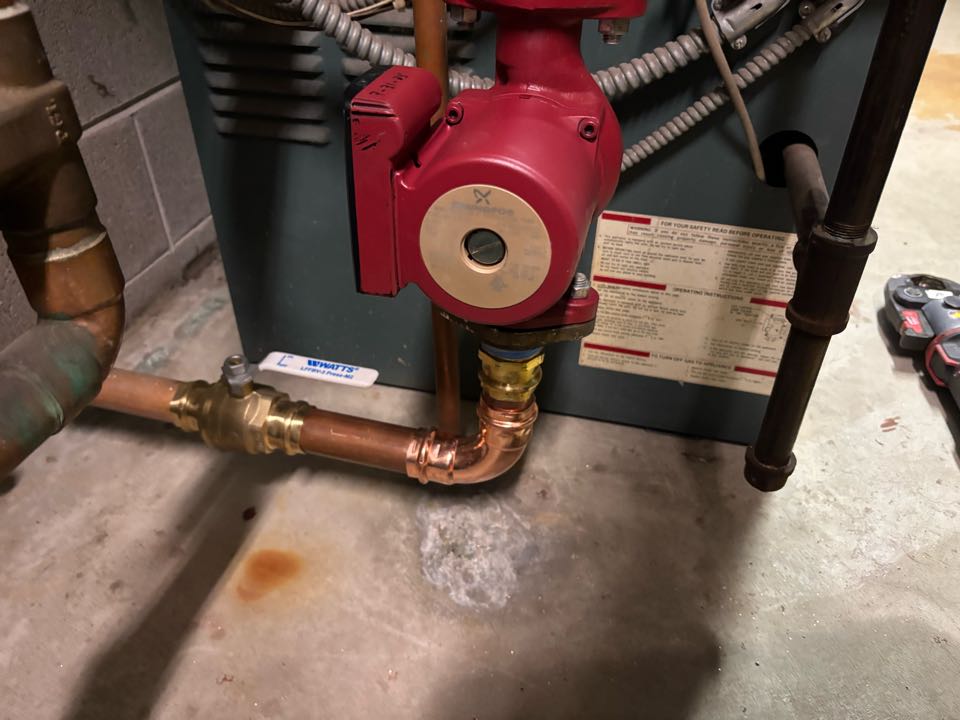Replace circulating pumps and repairs pipes for hot water supply to resolve active leaks and improve hot water delivery to the building. 