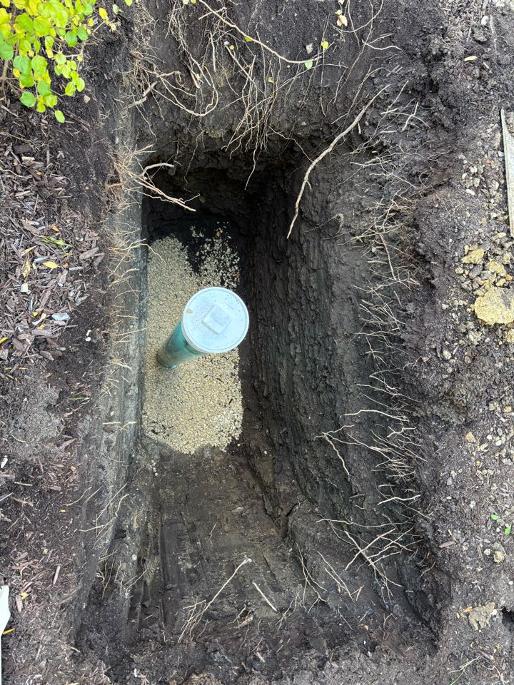 Repair a sewer pipe by excavating to install a proper clean out that will allow better maintenance of the system. 