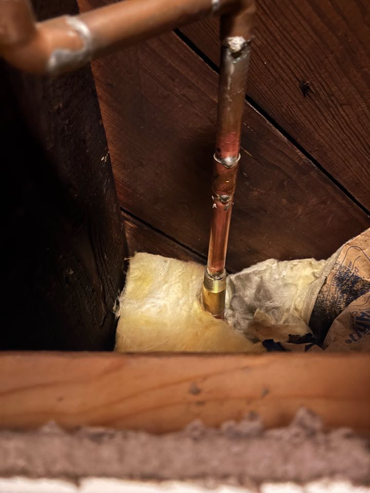 Replace a hose faucet that froze and split over the winter, causing water damage in the basement ceiling.