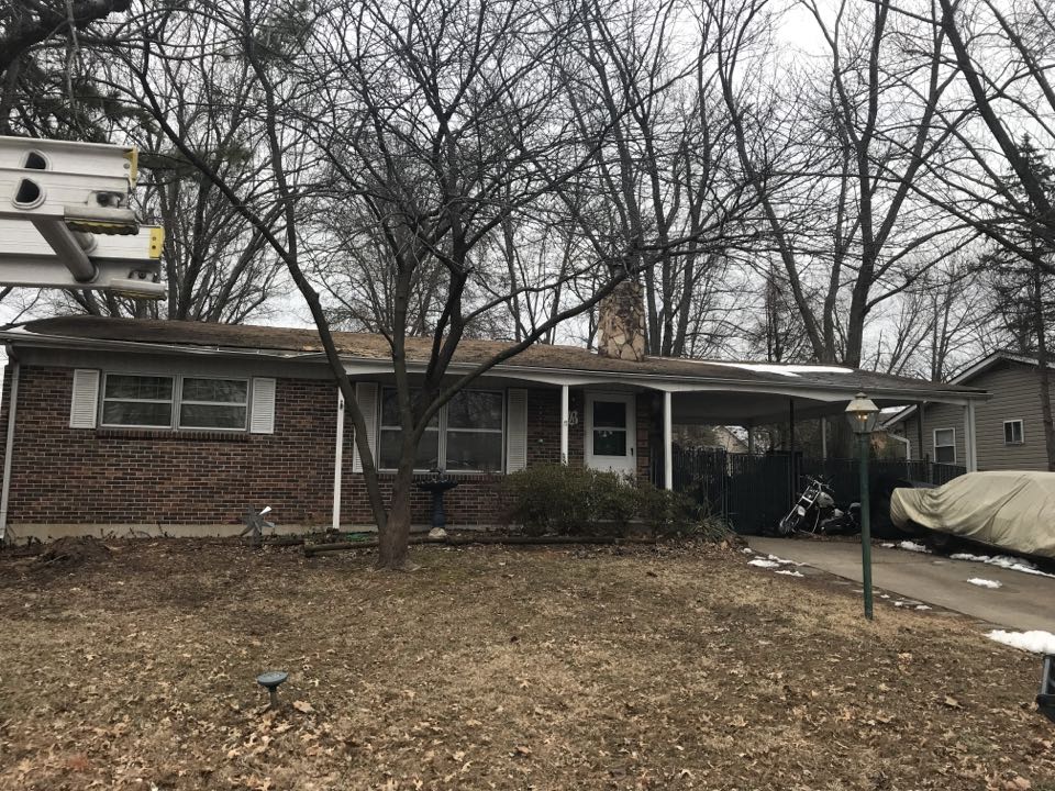 St. Peters, MO - Replacing roof due to wind damage. St. Peters, MO - Replacing roof due to wind damage.