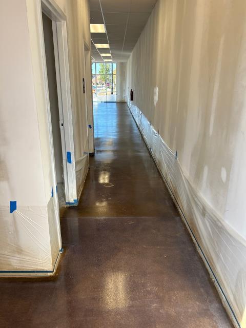 Pike Road, AL - Commercial Property Stain and Seal color choice was Hickory