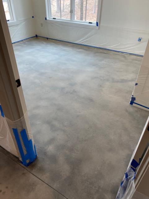 Before and After Picture of a Stain and Seal 
Color: Hickory