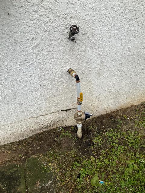 Installed a prv with a new ball valve.