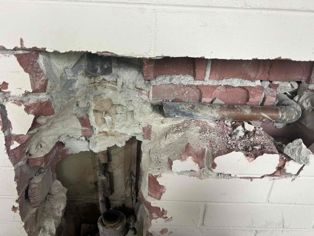 Repair cast iron drain line
