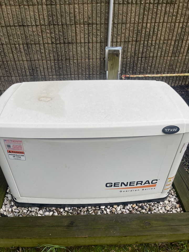 Generac Guardian standby back up generator filter installation Crownsville Maryland 21032