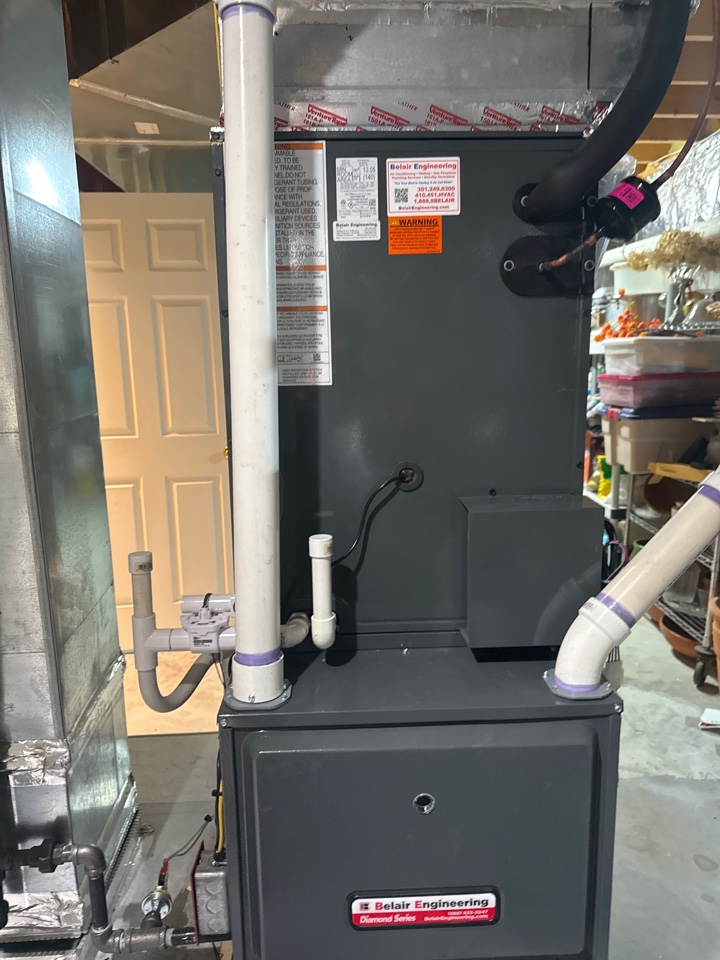 Goodman AirEase gas furnace heating & AC air conditioning system repair service call Chesapeake Beach Maryland 20732
