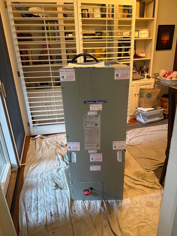 Trane American Standard heat pump furnace heating & AC air conditioning system replacement installation Annapolis Maryland 21403