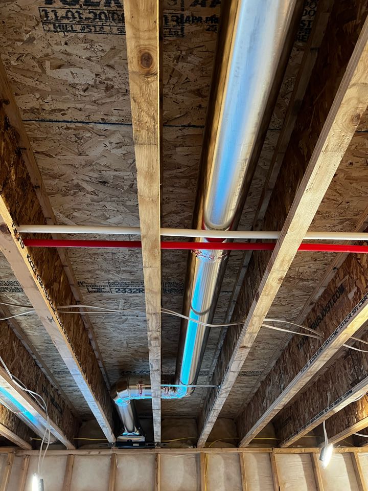 Spanish Fork, UT - Finishing duct work in the basement for another awesome customer of ours! We love helping out customers meet their comfort needs with quality work 