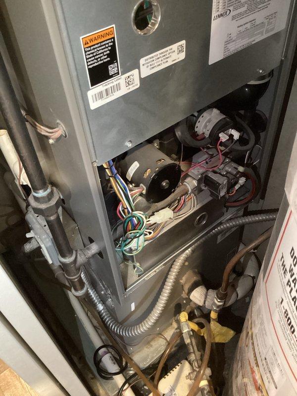 Performed scheduled air handler maintenance on Lennox HVAC system. Accessed internal components for comprehensive inspection, including examination of blower assembly, motor, electrical connections, and wiring. All components were found in proper working condition with no issues identified.