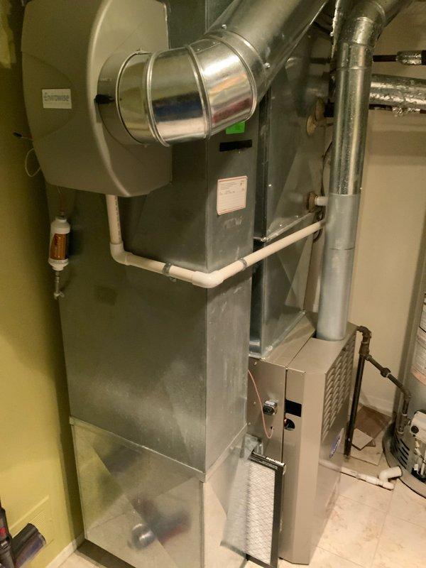 Conducted assessment of 15-year-old furnace system requiring replacement. Documented existing installation including electrical connections and current HVAC configuration with metal ductwork and PVC condensate drainage. Prepared comprehensive replacement estimate per customer's request for prompt service.