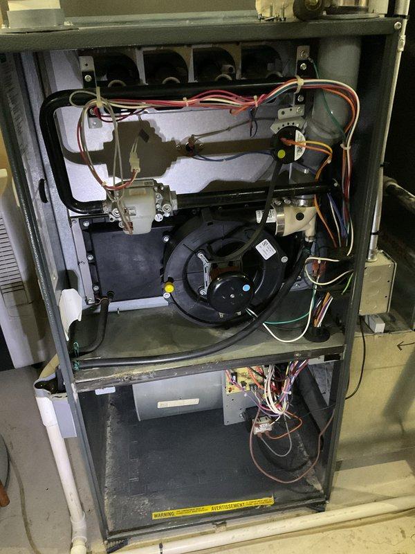 Performed annual heating maintenance on furnace per customer's membership agreement. Conducted thorough inspection of internal components including blower motor assembly, control board, wiring connections, and heat exchanger tubes. All systems functioning properly with no issues identified; unit is in good working condition for the upcoming heating season.