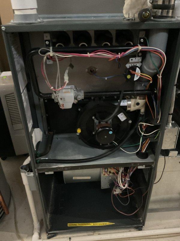 Performed annual heating maintenance on furnace per customer's membership agreement. Conducted thorough inspection of internal components including blower motor assembly, control board, wiring connections, and heat exchanger tubes. All systems functioning properly with no issues identified; unit is in good working condition for the upcoming heating season.