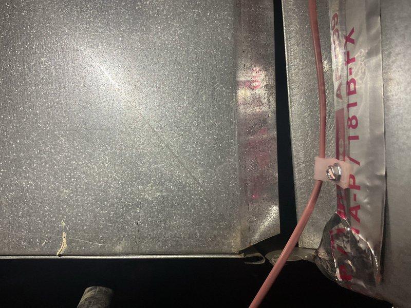 Responded to callback for duct seam violation repairs. Inspected HVAC system and sealed all accessible duct joints with ARPY 181B-FX approved sealing material to meet code requirements. Documented completed repairs with photos showing proper sealing of metallic connections.