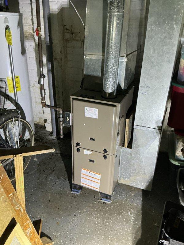 Responded to service call for 10-year-old forced air furnace exhibiting intermittent operation and thermostat response issues. Diagnosed system showing multiple error codes (four flashing red lights alternating with solid red light). Restored heating functionality after troubleshooting and repairing control board connection issues.