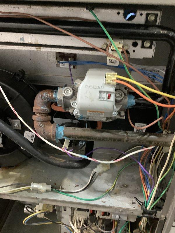 Responded to call back for system not coming on at a 2012 unit. Performed gas pressure test with digital manometer, obtaining reading of 7.19 inH₂O at 16.0°C. Inspected Resideo control module and associated wiring connections, finding all components operational after servicing.