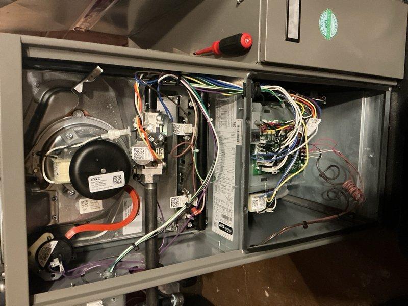 Performed annual furnace maintenance on a functioning 0-year-old unit as scheduled. Completed comprehensive inspection of blower motor assembly, electrical components, and control boards with all wiring connections verified. System tested and confirmed to be operating within manufacturer specifications; no issues identified during the tune-up service.