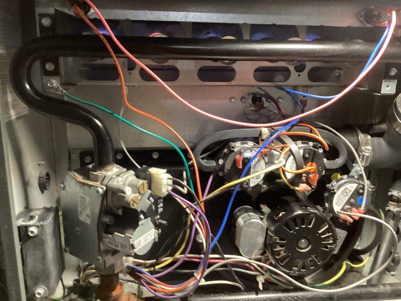 Performed annual heating maintenance service on 10-year-old furnace per membership agreement. Inspected all electrical connections, burner assembly, and fan motor components, confirming proper operation of ignition system with visible blue flame. System is operating within normal parameters with no issues identified; next maintenance recommended in 2025.