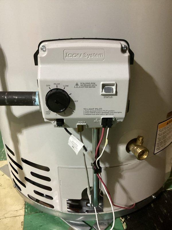 Successfully installed a 40-gallon tanked water heater in customer's basement. Completed all necessary connections to existing copper plumbing, ensuring proper venting and control system functionality. The ICON System controller was verified operational with all safety features tested.
