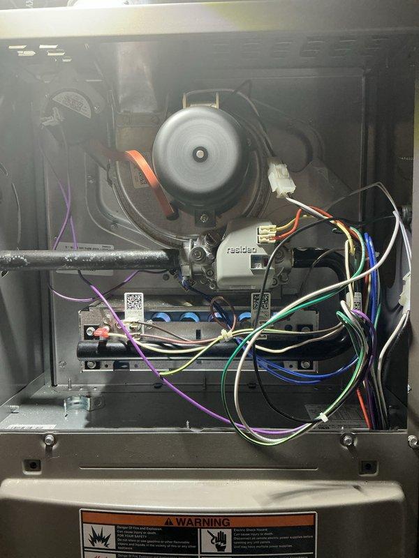 Performed annual preventative maintenance on furnace as part of Air Care Membership program. Inspected and documented condition of all electrical components, motor assembly, and wiring connections. System functioning properly with no issues identified; customer's maintenance plan extended through 2025.