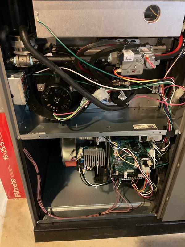 Performed annual furnace maintenance as part of Air Care Membership. Inspected internal components including gas valve assembly, blower motor, and circuit board connections. All systems verified to be in normal working condition with no visible damage or anomalies detected.