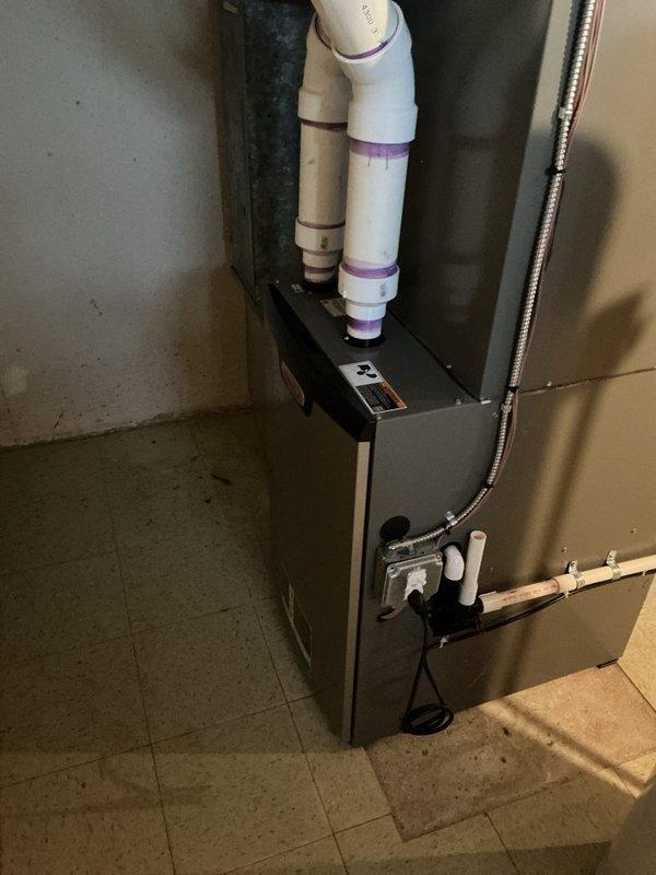 Completed annual heating maintenance service on residential HVAC system under Air Care Membership plan. Performed standard tune-up procedures on furnace with proper PVC venting system and verified all connections were secure. System was found in good working condition with no visible issues; left unit operating efficiently for the upcoming heating season.