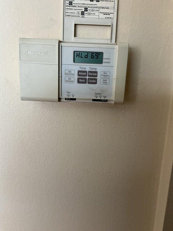 Completed annual ACM maintenance service including replacement of 16x20x1 air filter. Inspected and verified thermostat operation, which was set to hold at 59°F. System functioning within normal parameters.