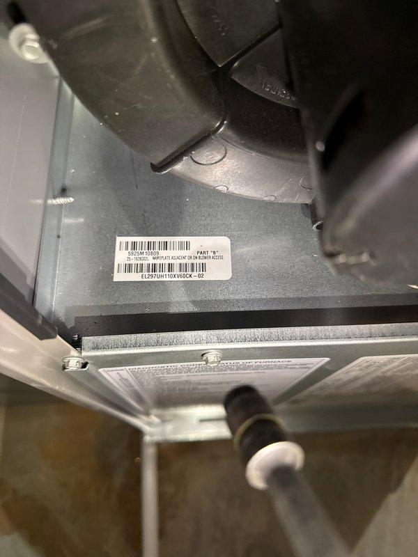 Successfully installed a new 110,000 BTU furnace according to Option 2 specifications. Completed all mechanical connections and reconnected existing ductwork, with proper thermostat integration. Final inspection confirms proper installation with all components in working order.
