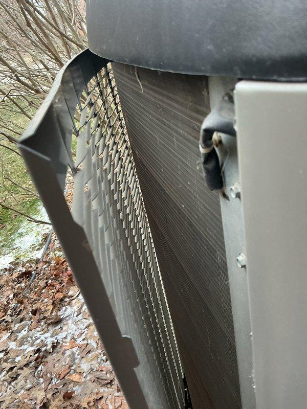 Performed annual furnace maintenance as part of customer's Air Care Membership program. Inspected outdoor condenser unit and electrical service disconnect; documented minor housing damage on condenser unit but system functioning properly. All maintenance tasks completed according to ComfortGuard maintenance protocol with no operational issues identified.