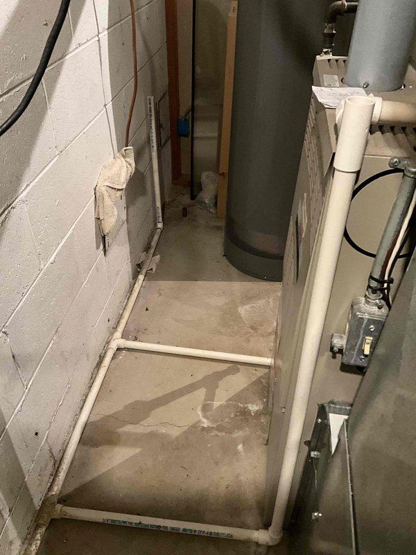 Performed inspection of 20-year-old HVAC system located in basement. Unit is currently operational but approaching end of service life. Provided replacement estimate for furnace and A/C components based on assessment of existing equipment and installation environment, which includes limited utility space with concrete floor and block walls.