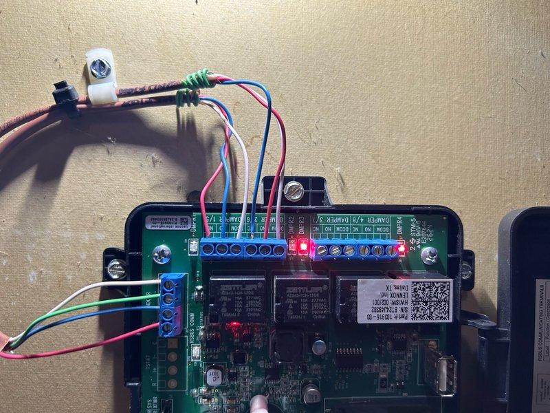 Performed annual furnace maintenance on a unit with CM 2026. Inspected control board connections and verified proper electrical operation as evidenced by illuminated LED indicator. All terminal connections were secure with no signs of wire damage or overheating at connection points.