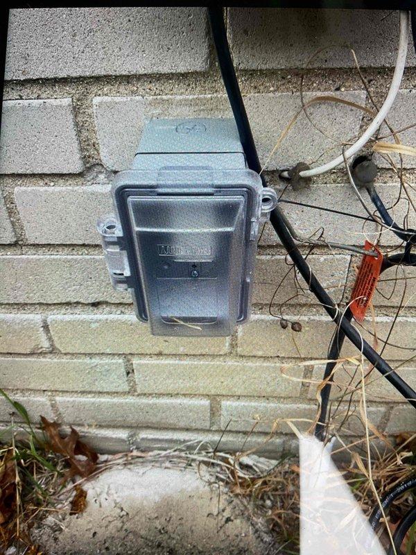 Responded to callback for furnace water leak and installed outdoor weatherproof GFCI junction box within 25' of condenser to address electrical code violation. Proper connection of electrical wiring completed and verified functionality of the installation.