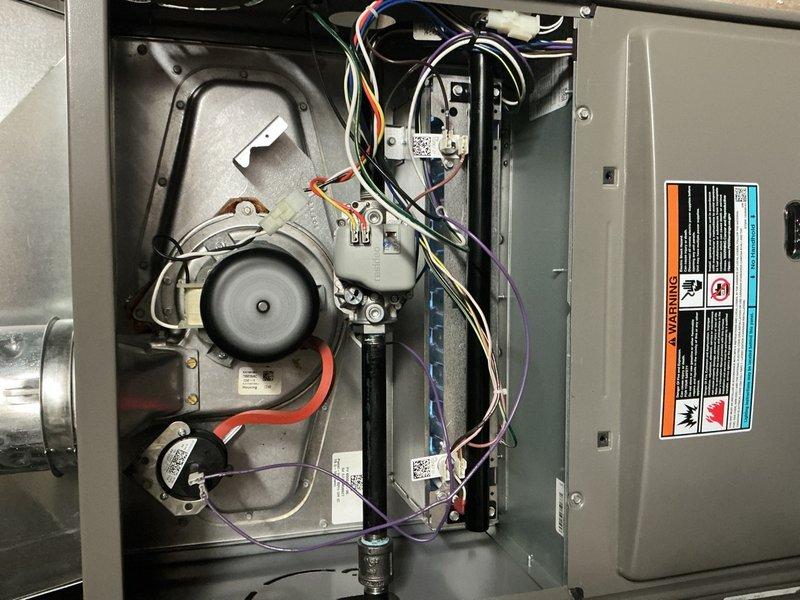 Performed complimentary annual furnace maintenance under customer's membership plan. Completed comprehensive tune-up on furnace system including inspection of blower motor assembly, electrical connections, and circuit board components. All systems functioning properly with no issues identified; unit is in good working condition with maintenance completed according to manufacturer specifications.