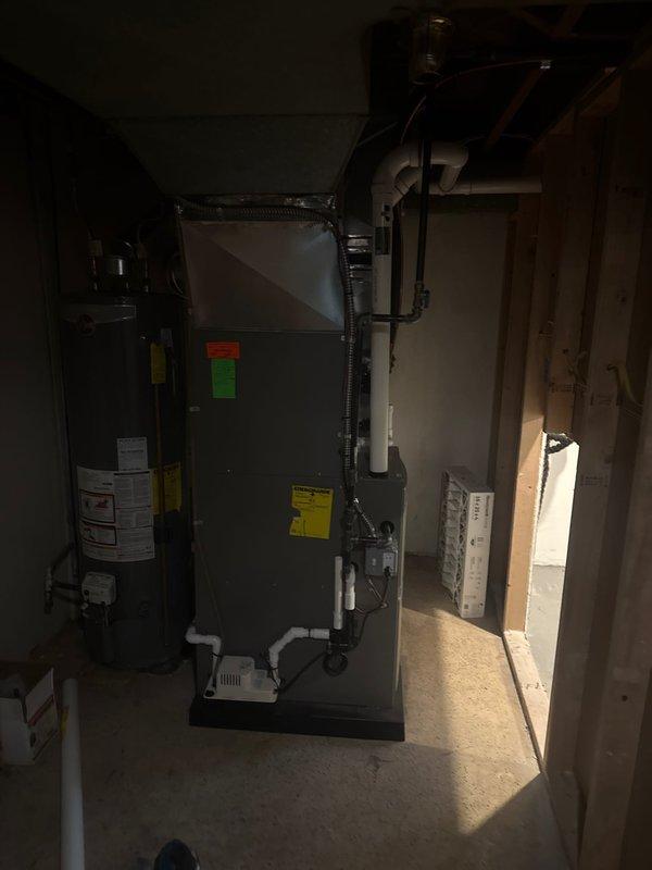 Responded to callback to address multiple code violations. Installed GFCI protected exterior service outlet with weatherproof cover plate within 25' of unit per NEC 2023 Section 210.63 requirements. Relocated furnace exhaust PVC outlet that was within 3' of sliding glass doorwall to meet IMC Section 501.31 #2 specifications. Documented completed corrections with photos for building department verification.