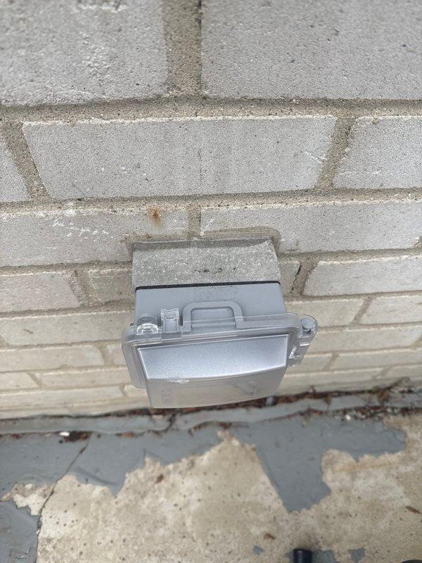 Responded to callback to address multiple code violations. Installed GFCI protected exterior service outlet with weatherproof cover plate within 25' of unit per NEC 2023 Section 210.63 requirements. Relocated furnace exhaust PVC outlet that was within 3' of sliding glass doorwall to meet IMC Section 501.31 #2 specifications. Documented completed corrections with photos for building department verification.