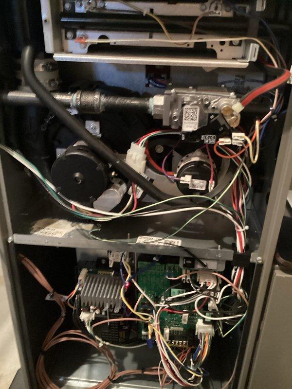 Performed annual furnace maintenance as part of Air Care Membership on a 10-year-old furnace. Inspected all internal components including electrical connections, gas valve assembly, and heat exchanger. Verified proper flame pattern and combustion operation, with blue flames indicating efficient operation. All systems functioning normally with no issues detected.